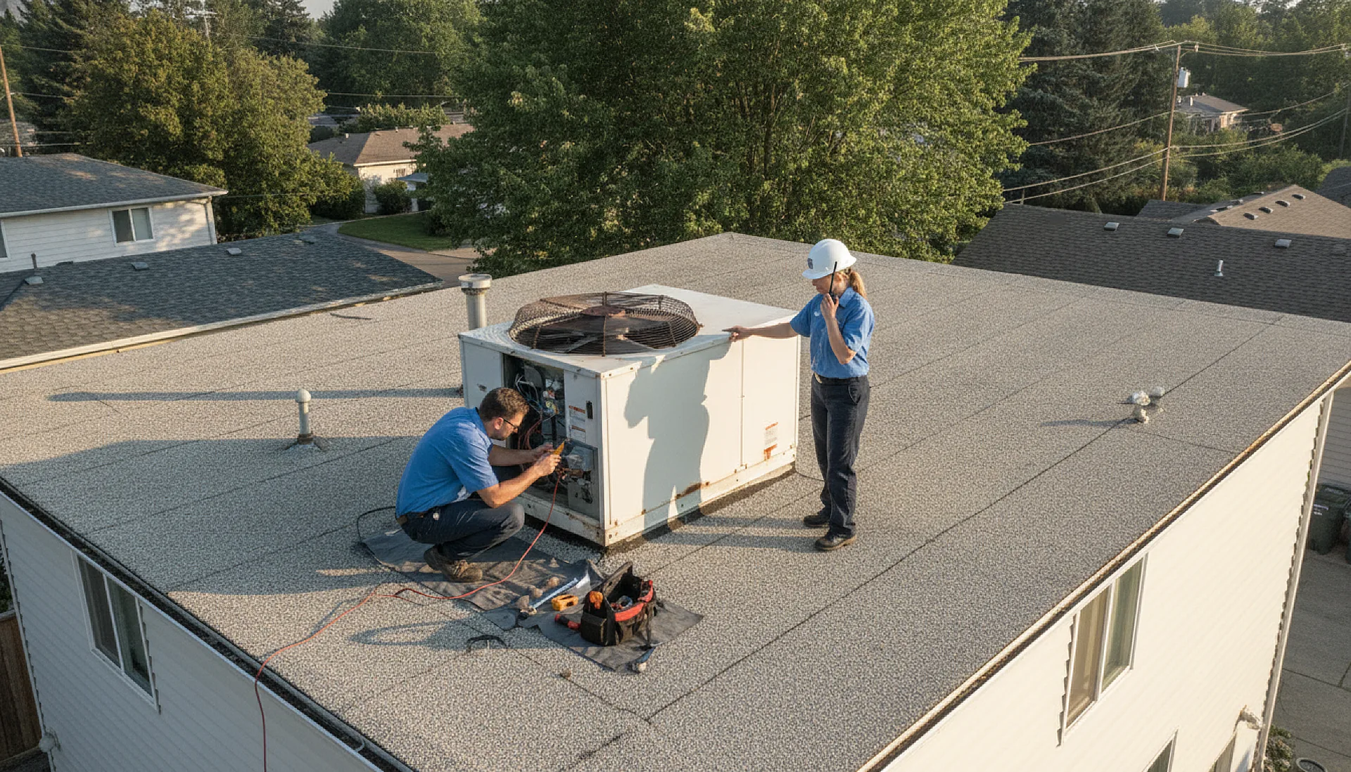Aerial view of a completed job